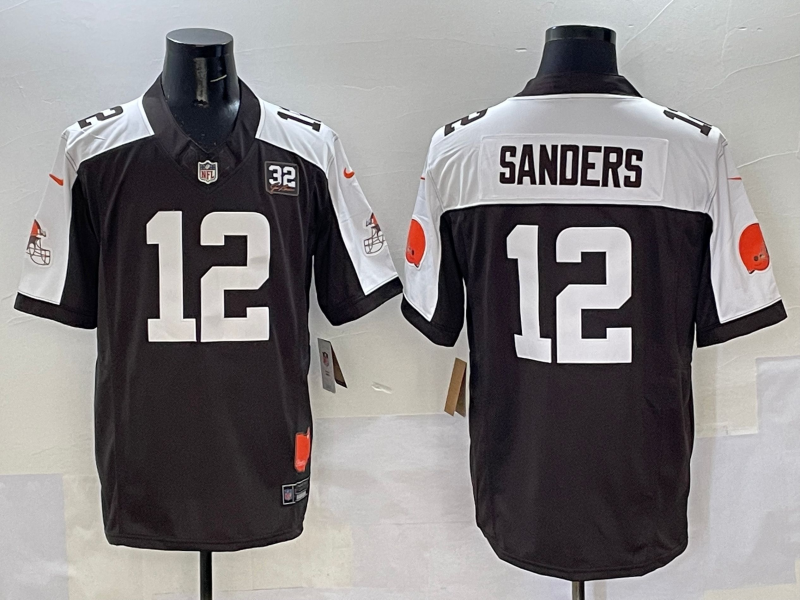 Men's Cleveland Browns Shedeur Sanders #12 Brown Jersey